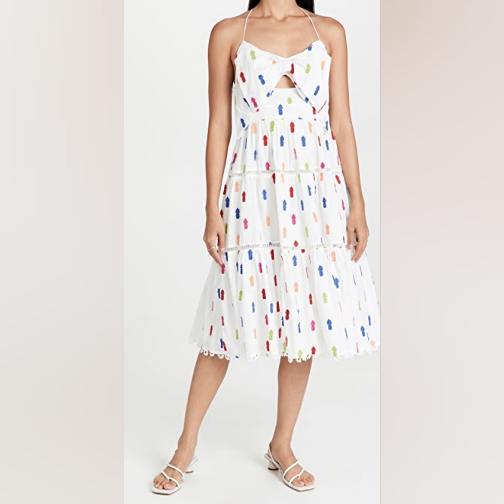 NWT Farm Rio Multicolor Pineapple Midi Dress